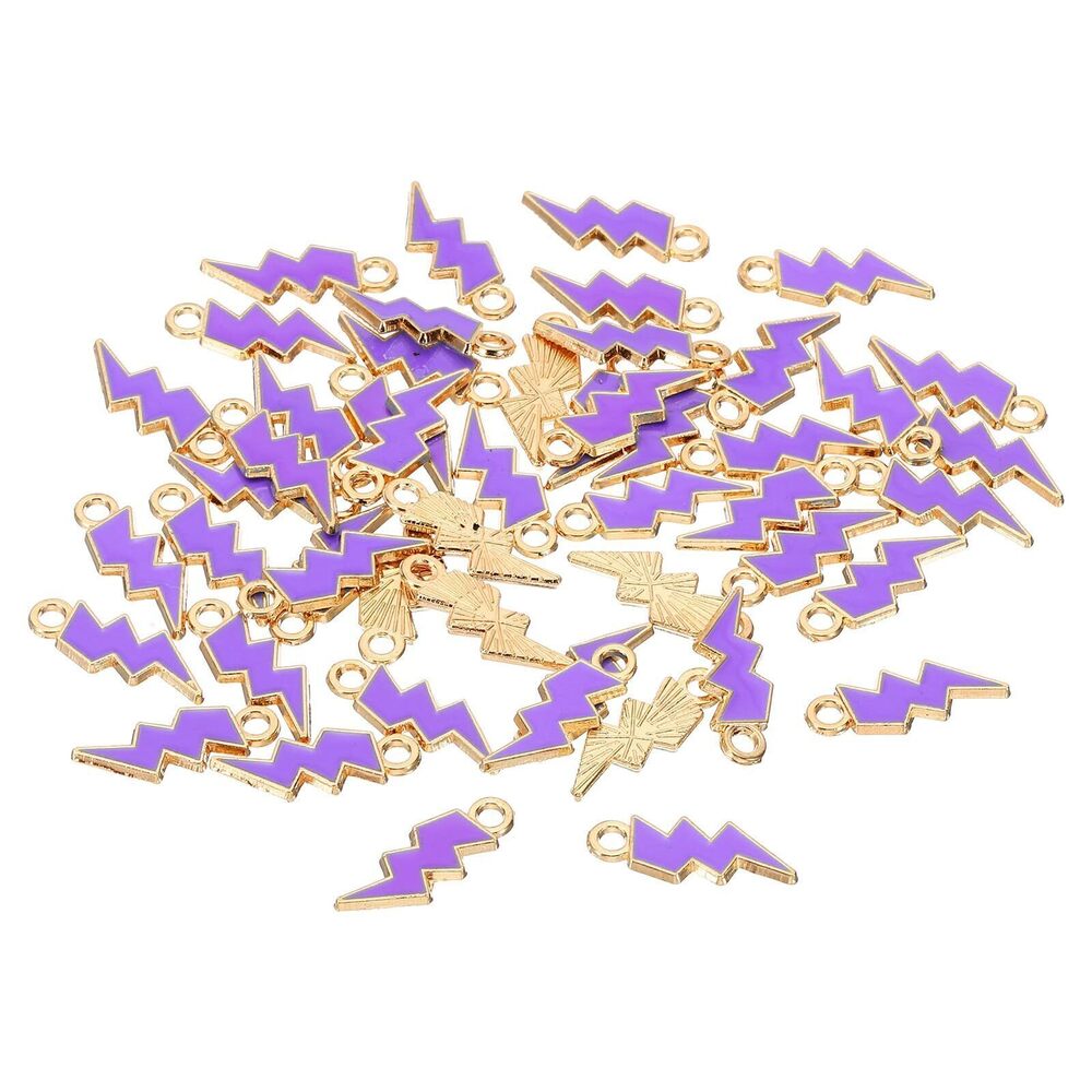1769 21x8mm Enamel Charm, 50Pcs Alloy Thunder Charm Pendant for Jewelry